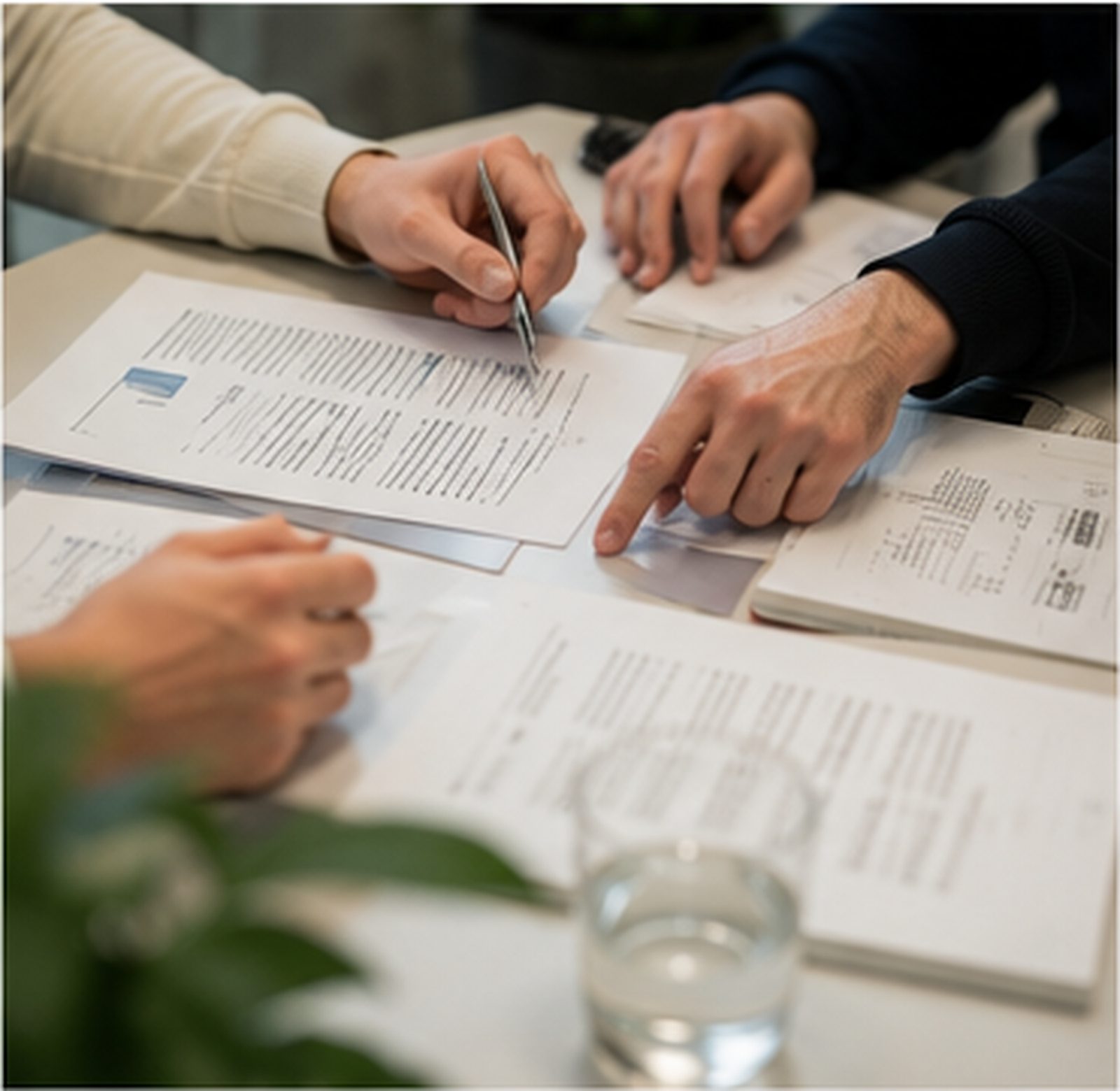 Collega’s die samen een document doornemen.