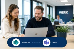 Illustratie bij sharepoint koppelen aan teams